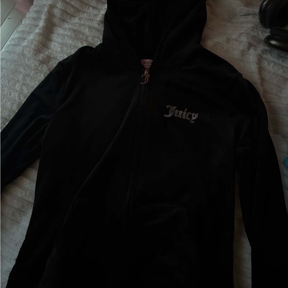 Juicy Couture Black Zip-Up Hooded Jacket